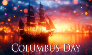 Columbus Day - Sail Boat at Sunset